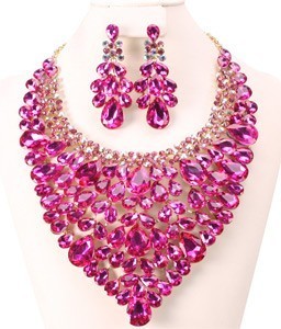 XBage 3Pcs Layered Beaded Chunky Statement Necklace Jewelry Set For...