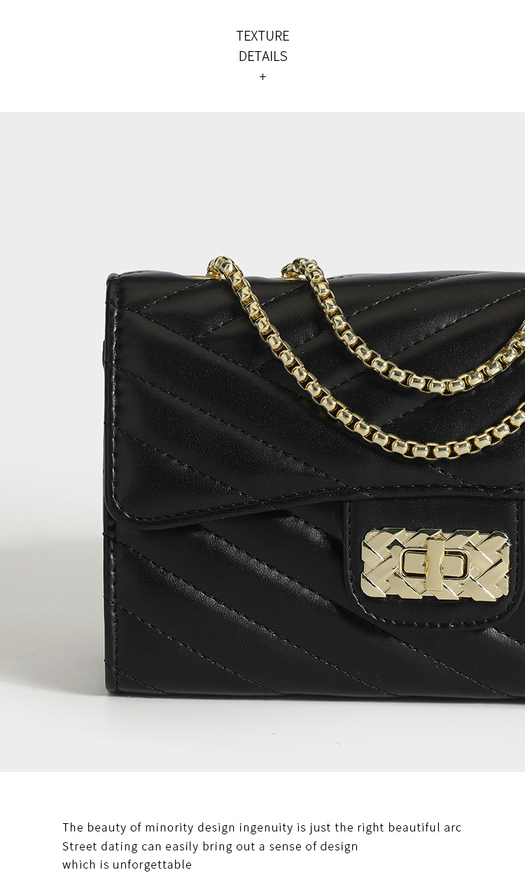 Quilted Twist Lock Chained Shoulder Bag > Shoulder Bags, Backpack ...