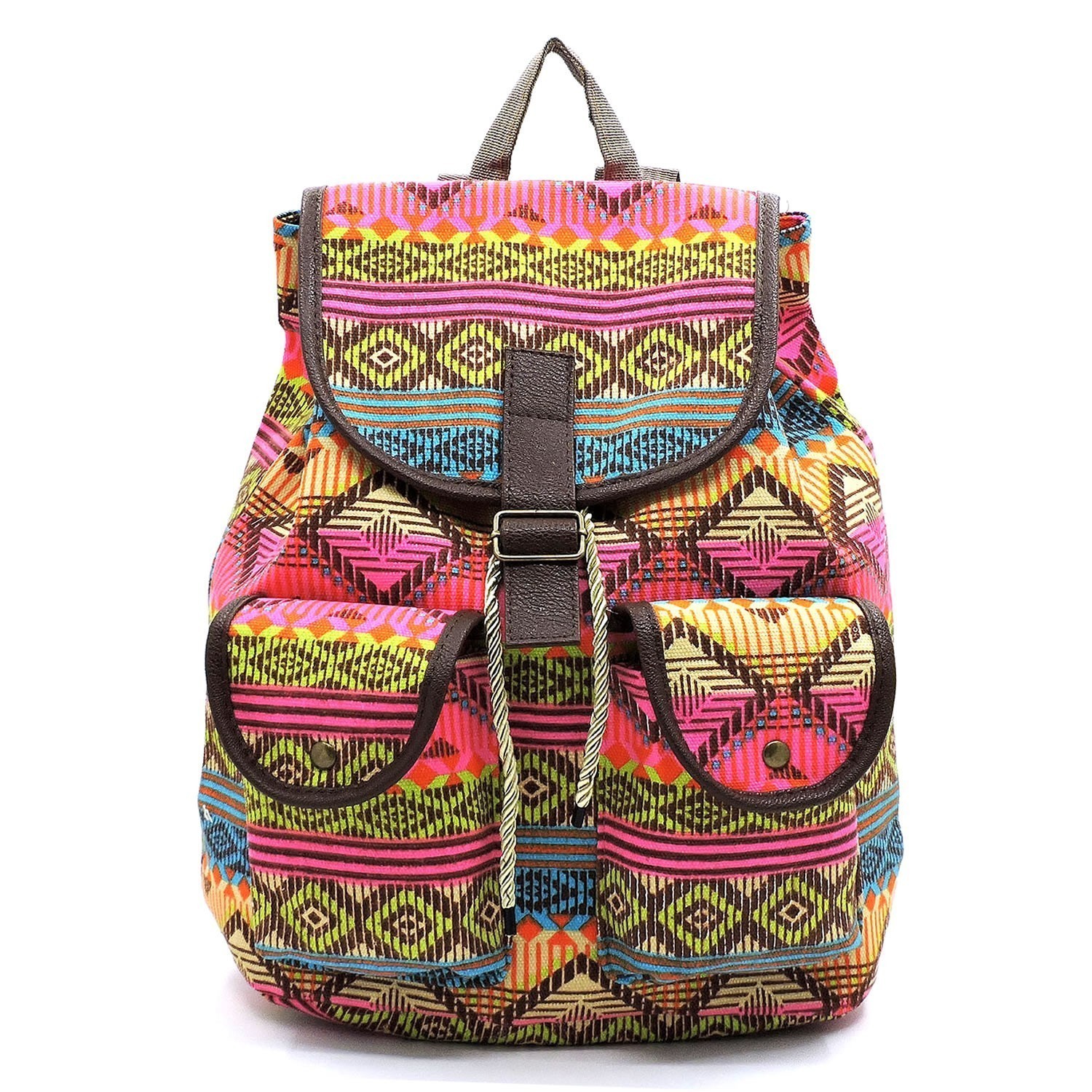 aztec leather backpack