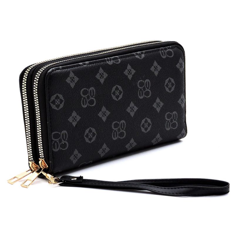 Trendy CM Monogram Double Zip Around Clutch Wallet CH-CM028G > Classic  Bags, Monogram > Mezon Handbags