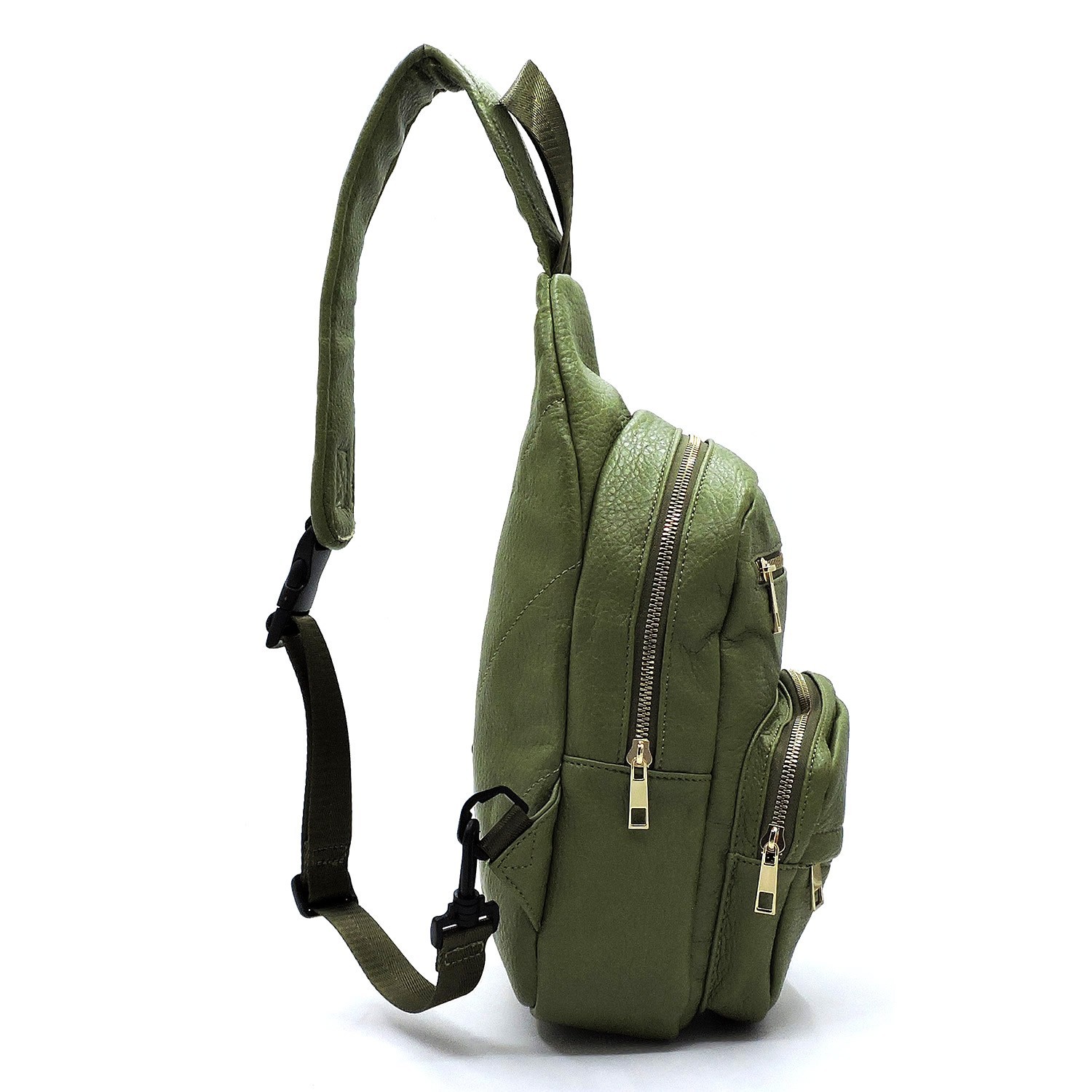 sleek leather backpack