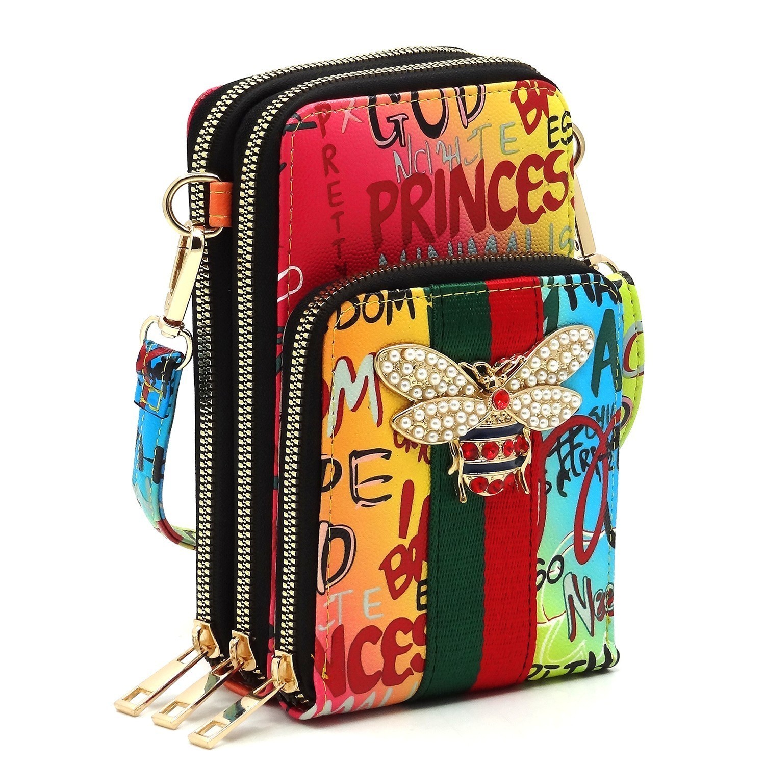 Queen Bee Backpack With Wallet (Colors: Brown, Red, Black, Pink