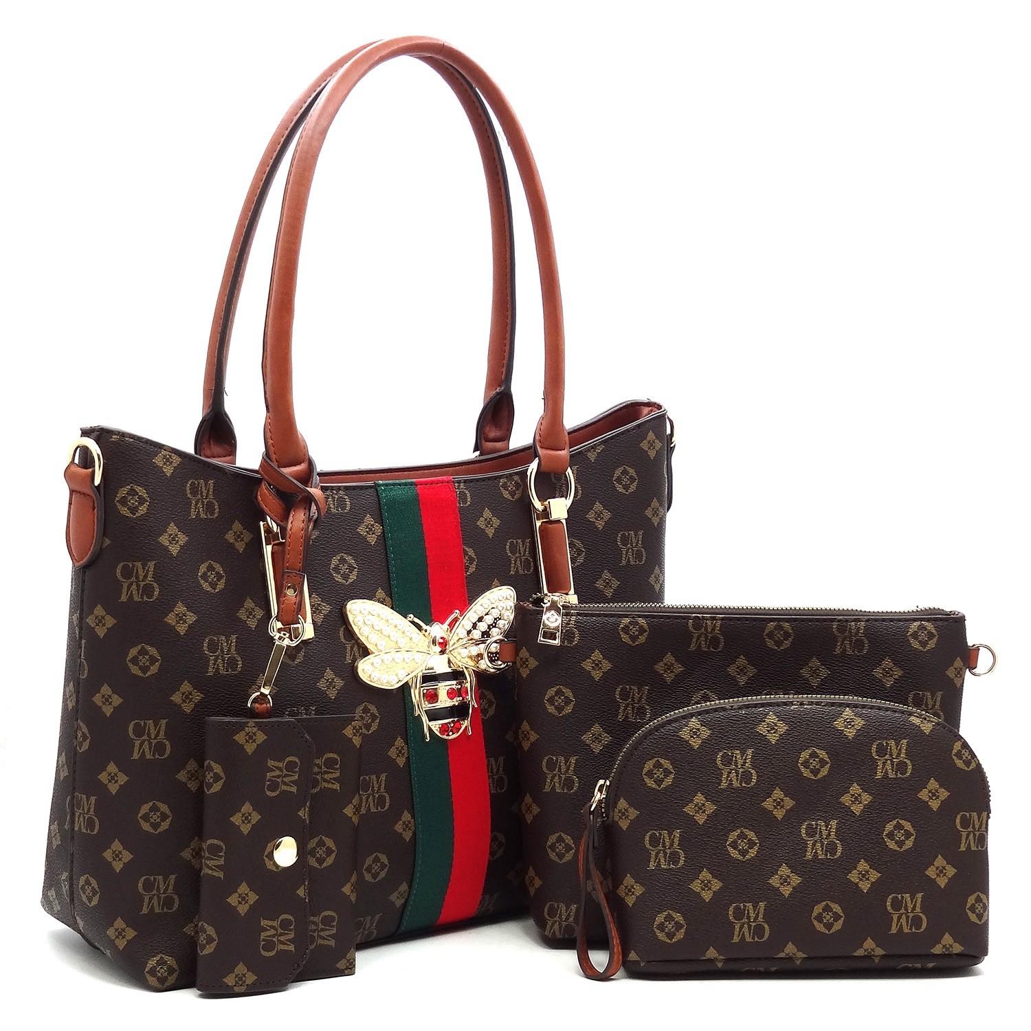 2 iN 1 Stylish Monogram Multi Compartment Satchel HF-CS753