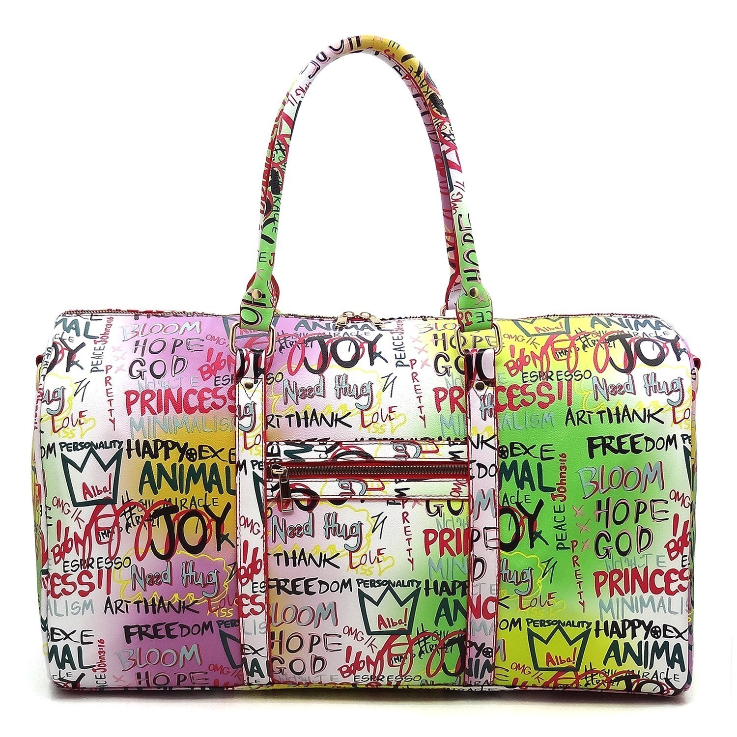 Graffiti Print 3-Pieces Set Dome Satchel > Graffiti Handbag > Mezon Handbags