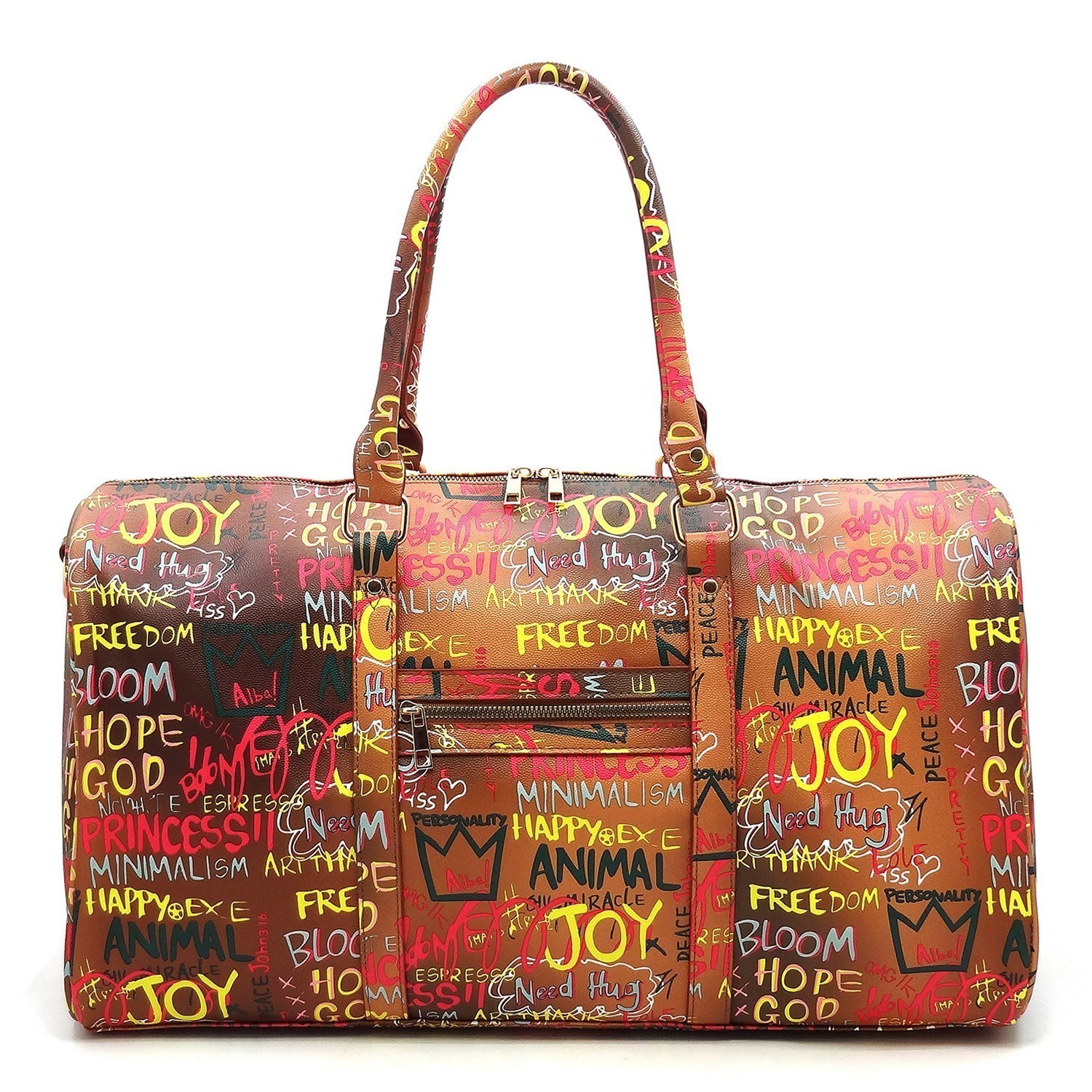 Trendy Multi Graffiti Print 20 Duffle Bag FW-GP775 > Graffiti Handbag >  Mezon Handbags