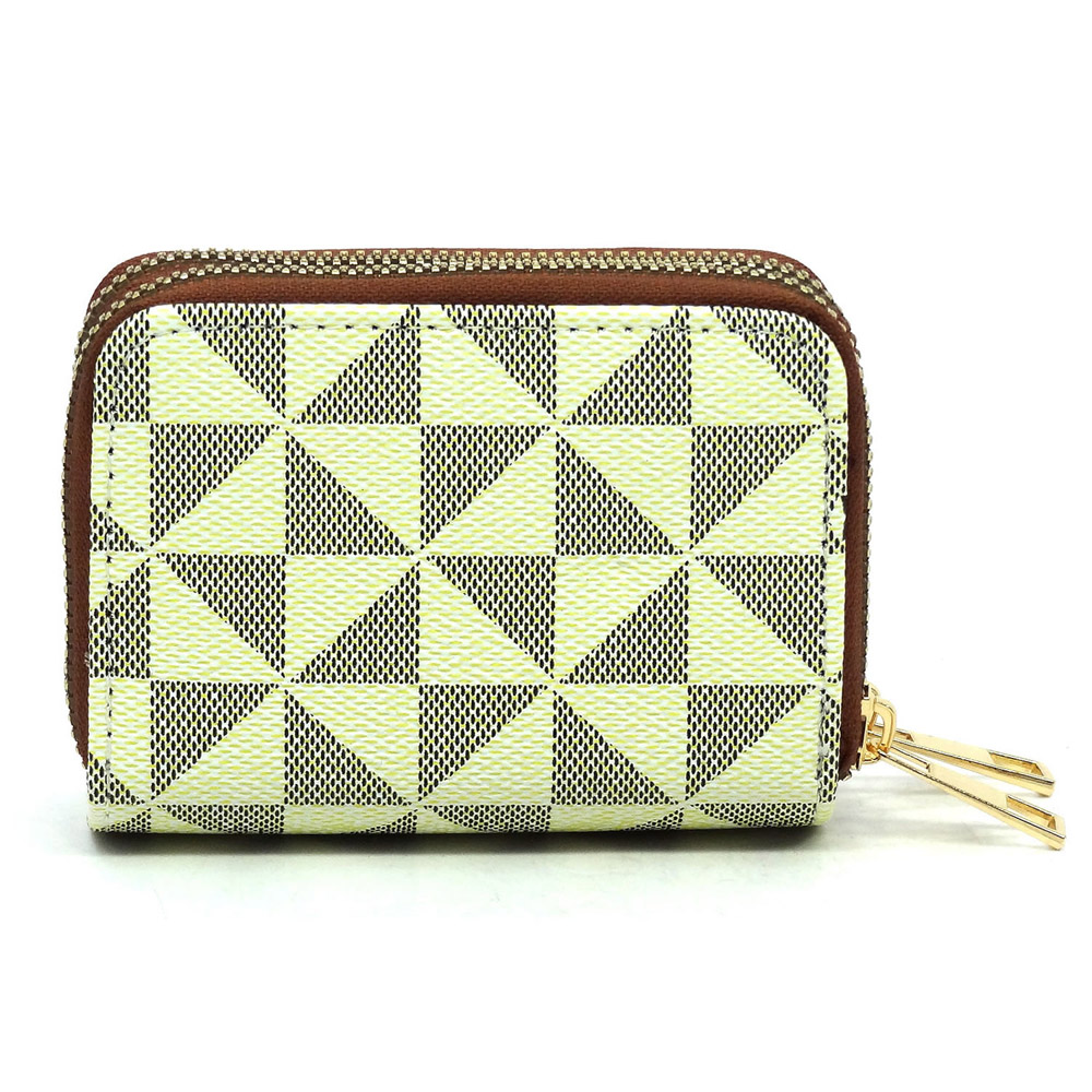 Trendy Double Zip MONOGRAM Print Accordion Card Holder Wallet CH-CM014 >  Wallets > Mezon Handbags