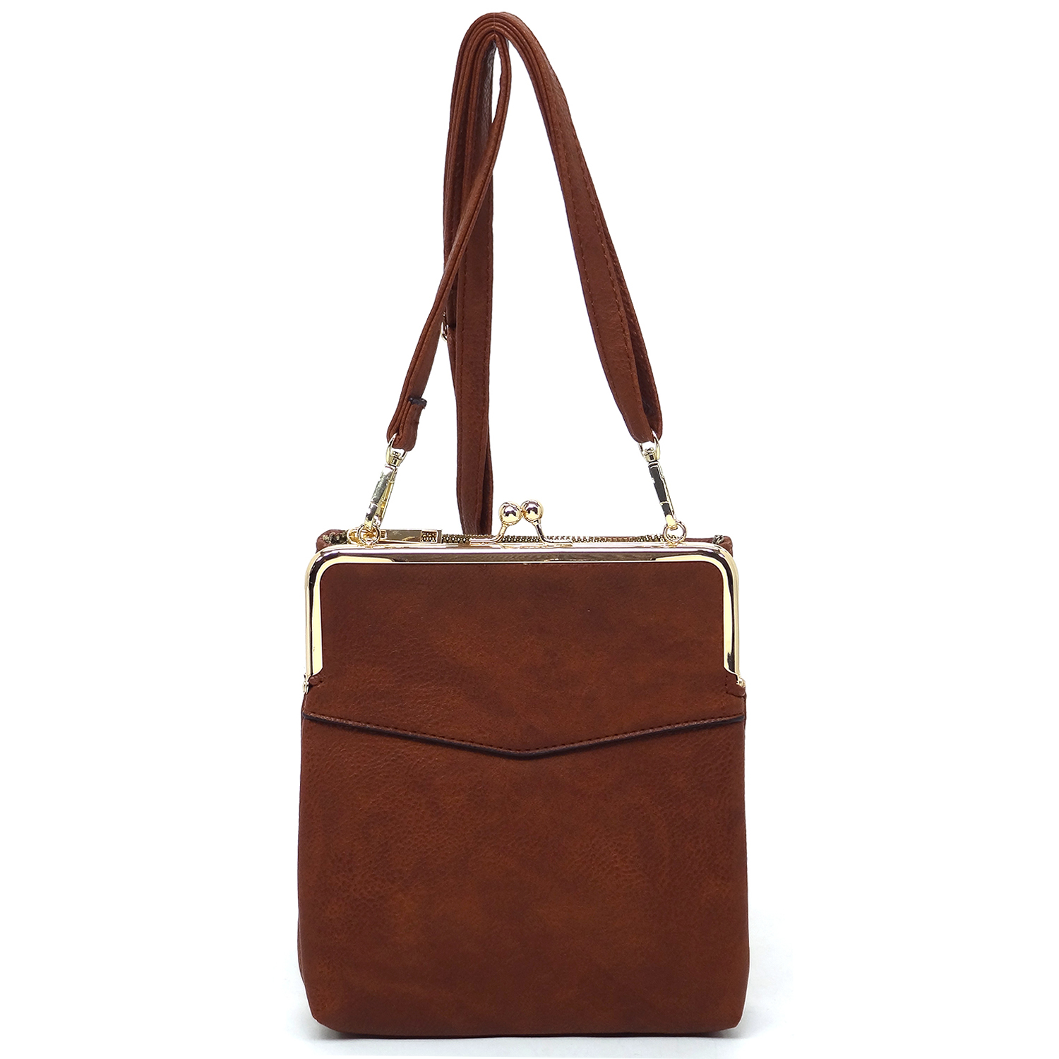 Push Lock Messenger Cross Body Bag Tan Leather Cross Body Tan 