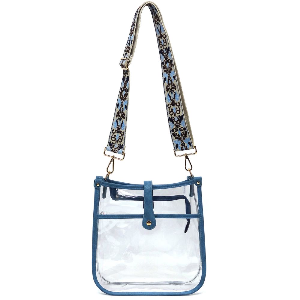 Trendy Visible Clear Hobo Crossbody Bag with Guitar Strap CH-AD771T >  Messenger Bags ,Cross Body > Mezon Handbags