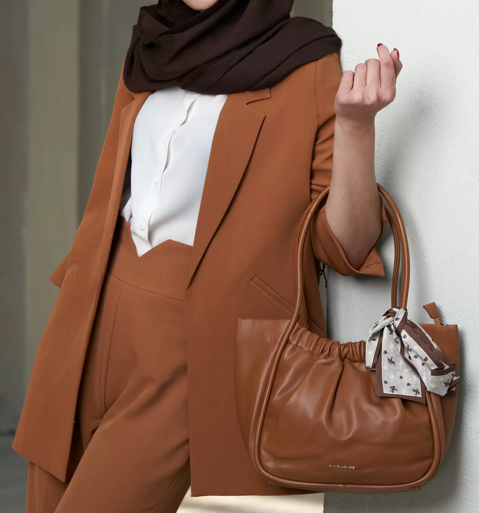 David Jones Hobo Shoulder Bag With Scarf > David Jones Bags