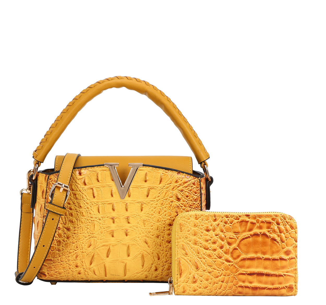 Louis Vuitton Crocodile Skin Twist Closure Bag