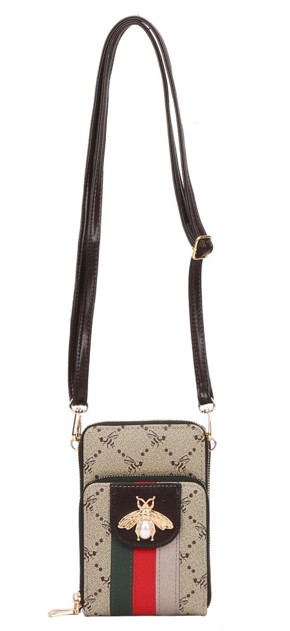 BEE STRIP ACCENT Monogram Fashion Backpack > Shoulder Bags, Backpack >  Mezon Handbags