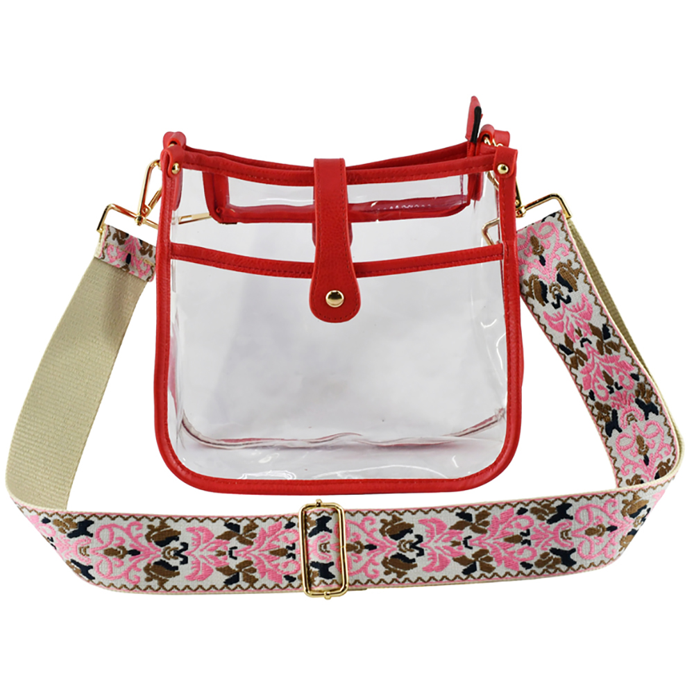 Trendy Visible Clear Hobo Crossbody Bag with Guitar Strap CH-AD770T >  Messenger Bags ,Cross Body > Mezon Handbags