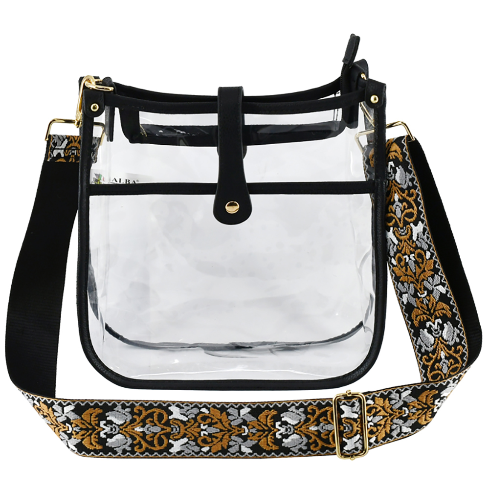 Trendy Visible Clear Hobo Crossbody Bag with Guitar Strap CH-AD770T >  Messenger Bags ,Cross Body > Mezon Handbags