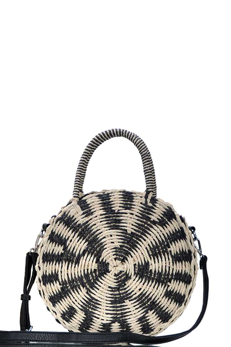 DESIGNER FASHION STRAW WOVEN CIRCLE CROSSBODY BAG JY-BGS-82613 > Messenger  Bags ,Cross Body > Mezon Handbags