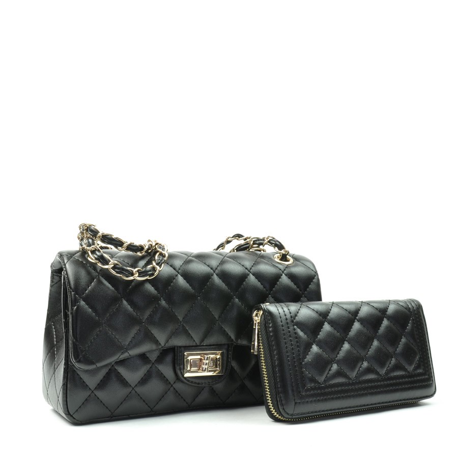 Double Zipper Quilted Wallet Wristlet > Wallets > Mezon Handbags