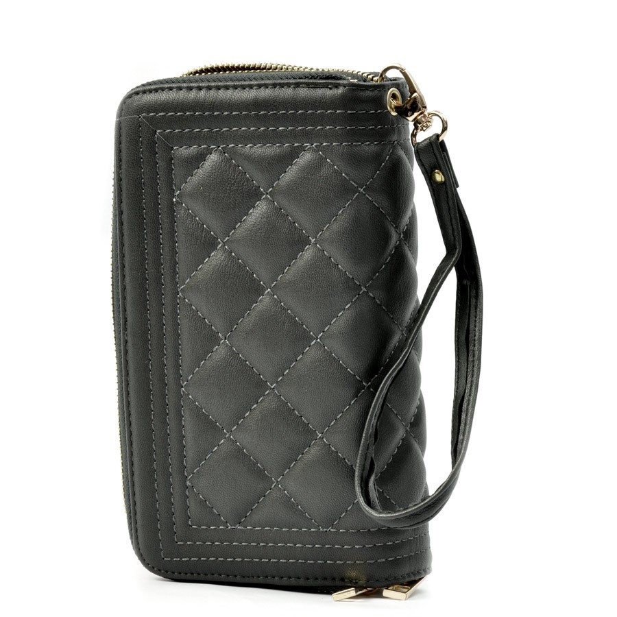 Double Zipper Quilted Wallet Wristlet > Wallets > Mezon Handbags