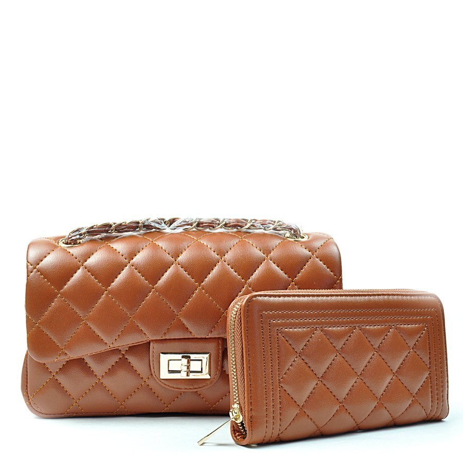 Double Zipper Quilted Wallet Wristlet > Wallets > Mezon Handbags