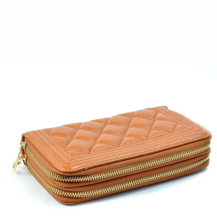 Double Zipper Quilted Wallet Wristlet > Wallets > Mezon Handbags