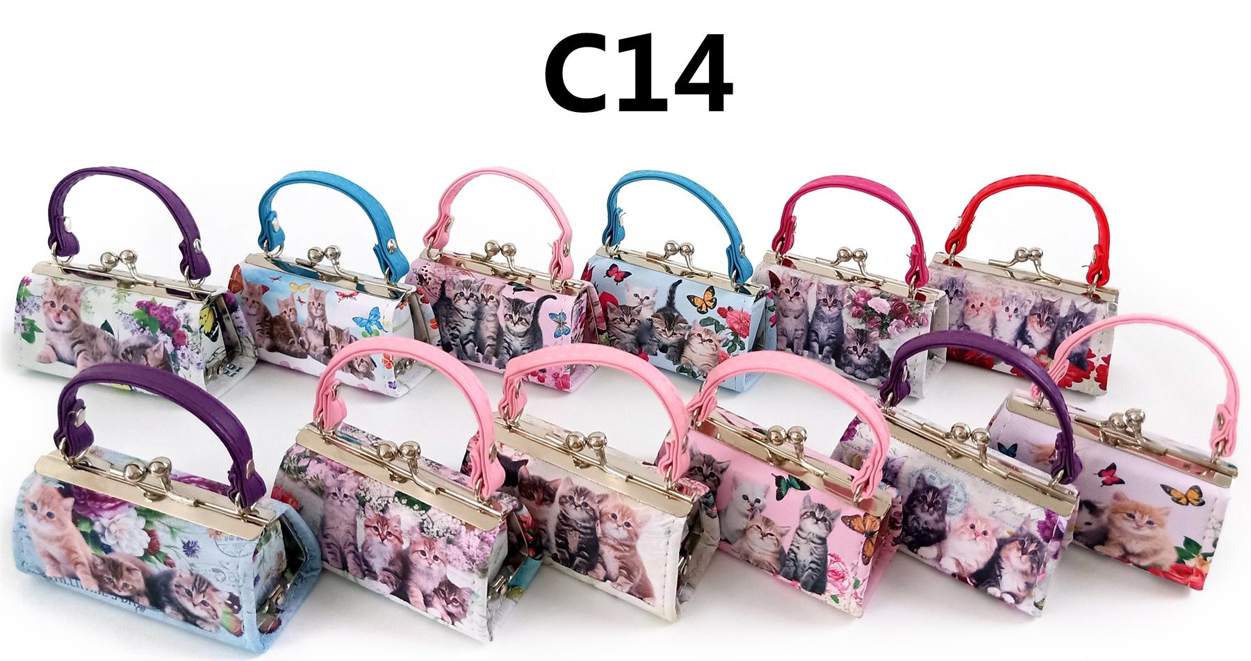 PACK OF 12 PCS ASSORTED COLOR DESIGNER MINI COIN PURSE MEZ-COIN > Wallets >  Mezon Handbags