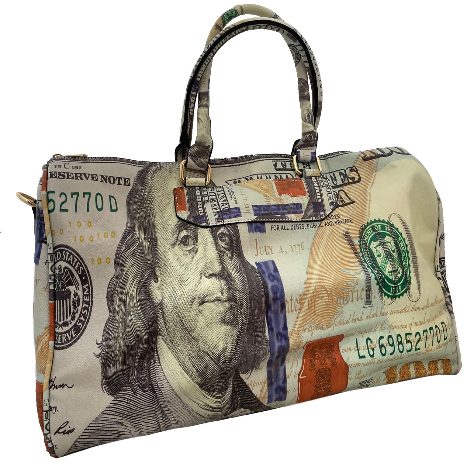 OVERSIZE Hundred Dollar Bill Print Duffle Bag > Fashion Handbags > Mezon  Handbags