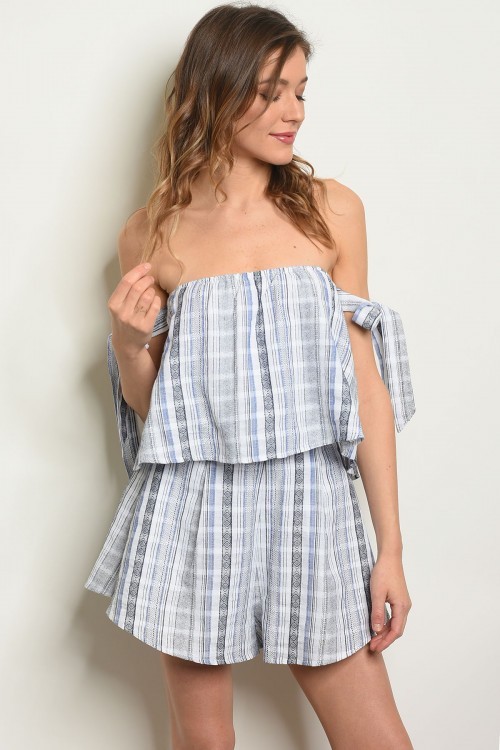 striped pants romper