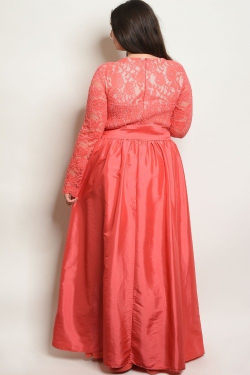 long sleeve taffeta gown