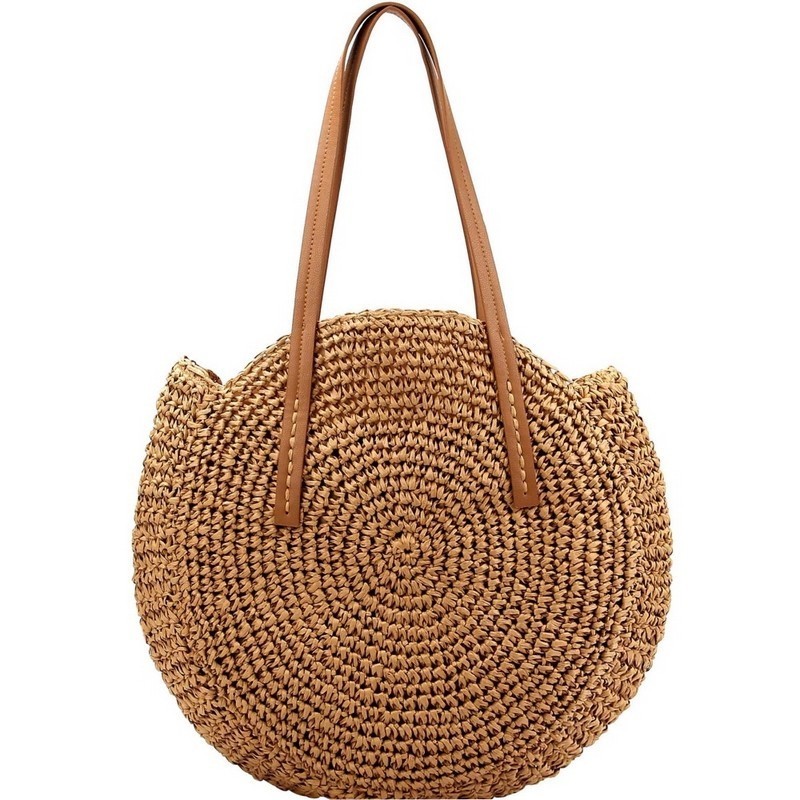 ROUND STRAW TOTE BAG MH-CTES0001 &gt; Straw Bags &gt; Mezon Handbags