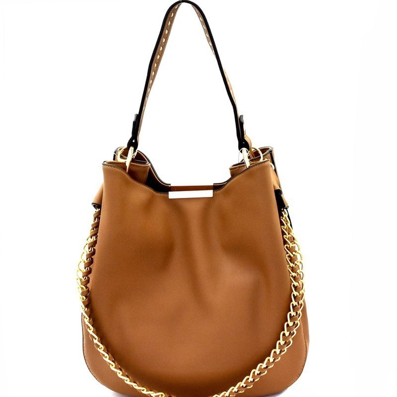 Studded Strap Chain Accent Hobo Bag MH-D0414 &gt; Fashion Handbags &gt; Mezon Handbags