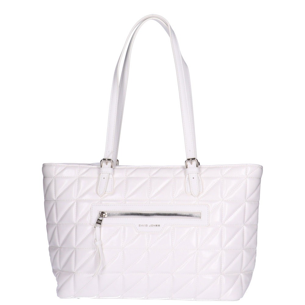 DAVID JONES PARIS White Shoulder Tote Purse