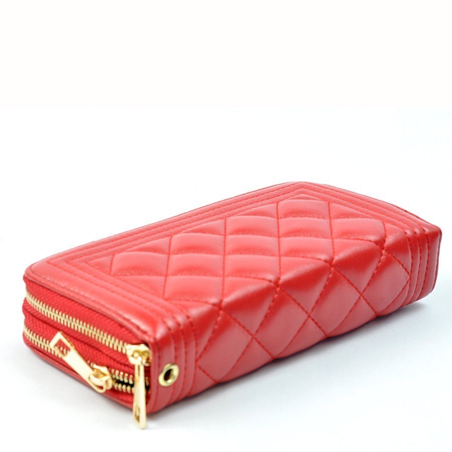 Double Zipper Quilted Wallet Wristlet > Wallets > Mezon Handbags