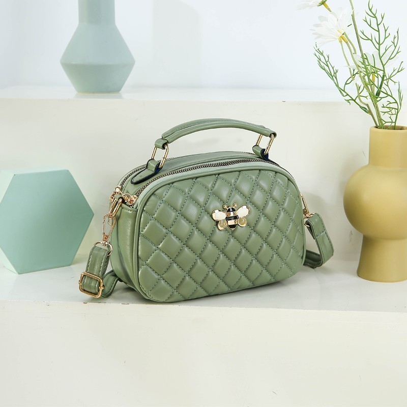 Mini Geometric Pattern Curved Top Satchel Bag