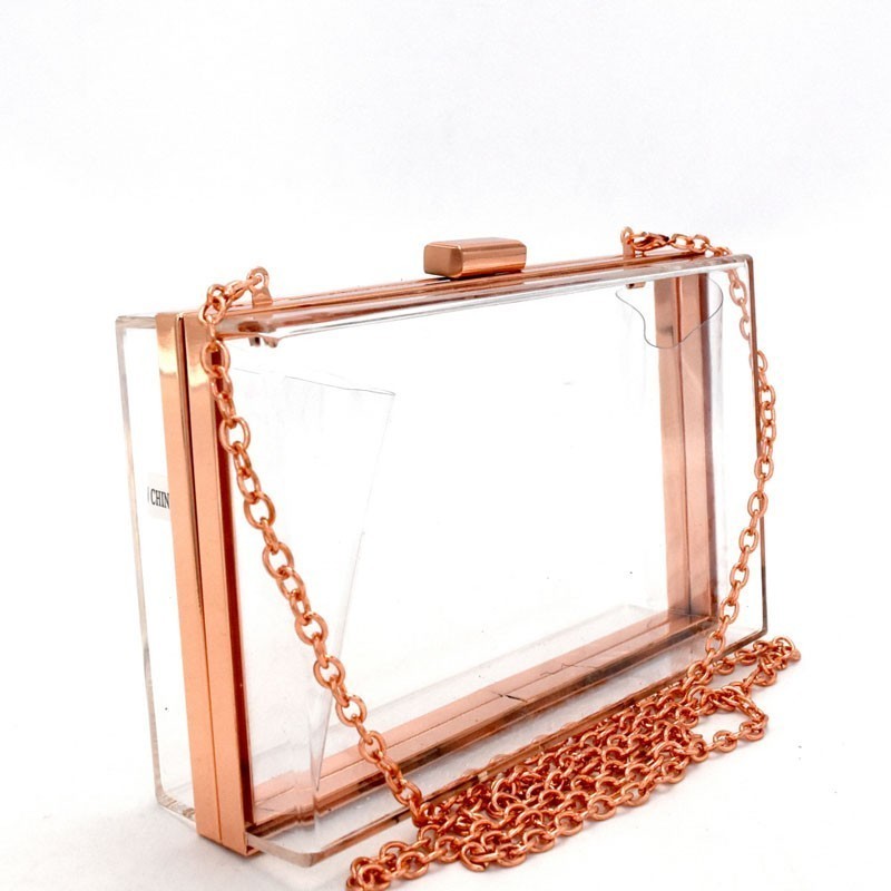 HD2940-LP Clear Plastic Hard Frame Clutch &gt; Evening Bags &gt; Mezon Handbags