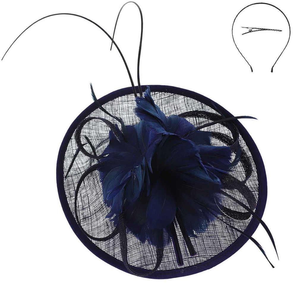 22cm Round Sinamay Disc Fascinator Base Set - DIY Millinery Craft Kit (4-in-1) By Finecy In