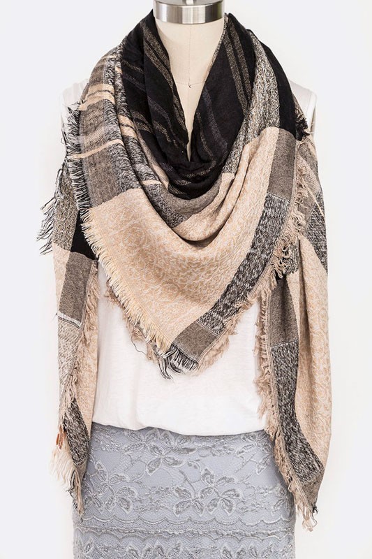 MULTI ETHNIC LARGE BLANKET SCARF LA-LOF307 > Scarves ...