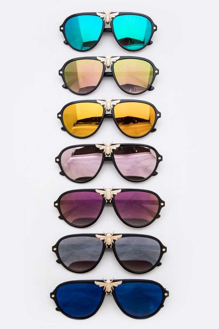 sunglasses with gold bee