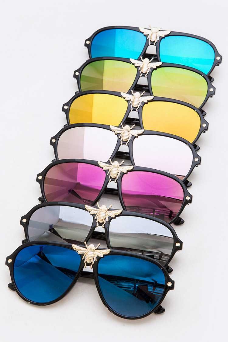 sunglasses with gold bee