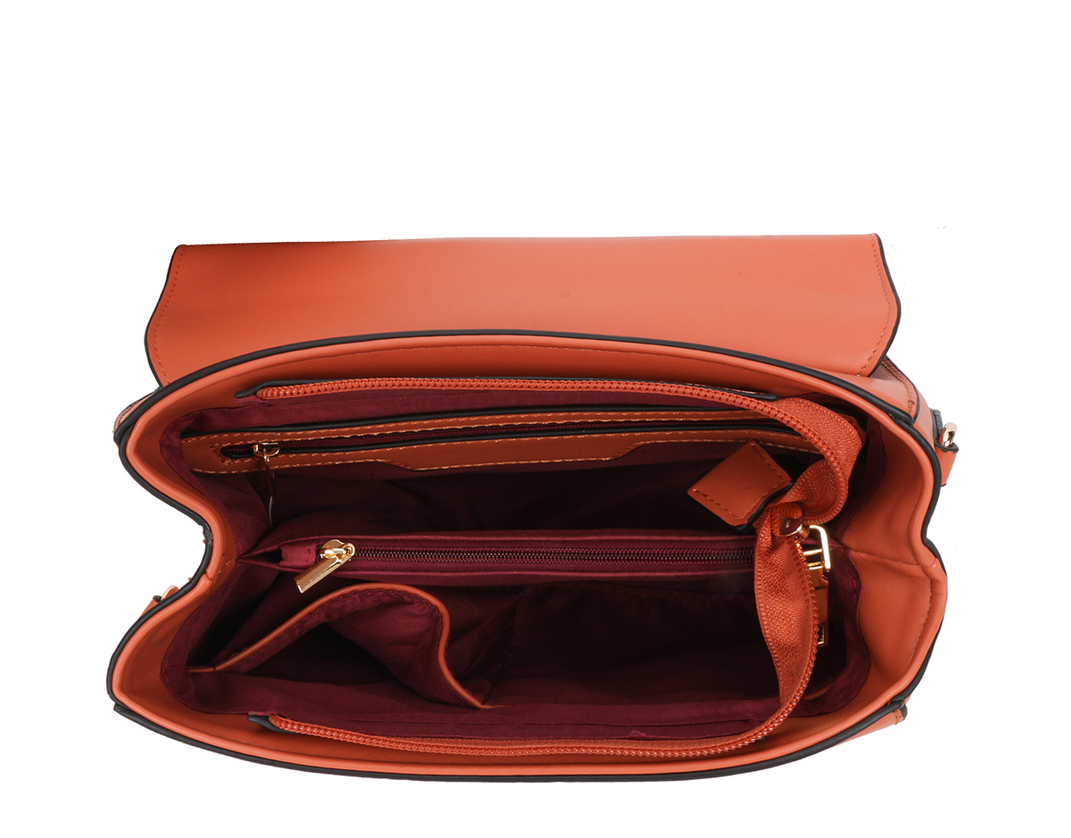 2 in-1 V- Accent Satchel Purse / Wallet Set > Satchel > Mezon Handbags