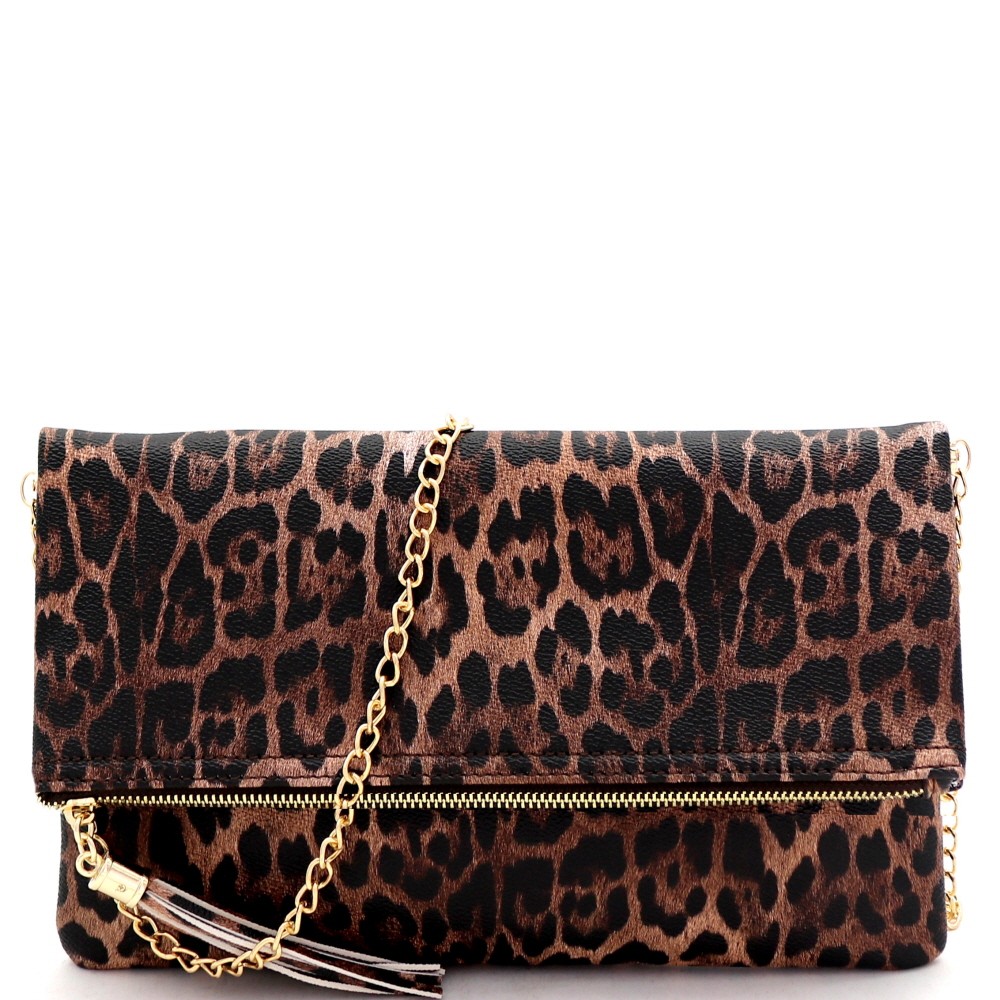 Sole Society, Bags, Leopard Fold Over Clutch