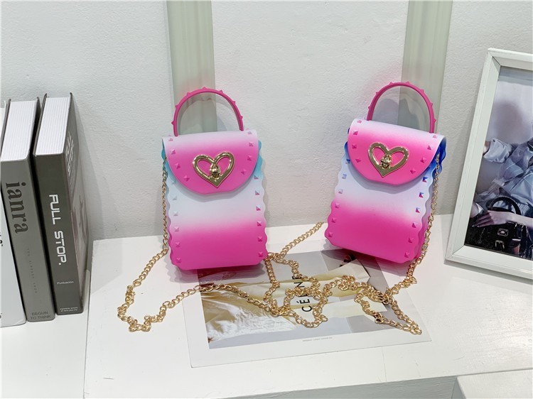 Messenger Bag Women Fashion Rainbow Color Luxury Handbags PU Jelly