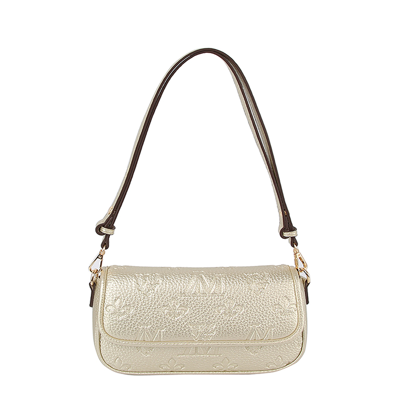 Embossed Monogram Printed Flap Shoulder Bag
