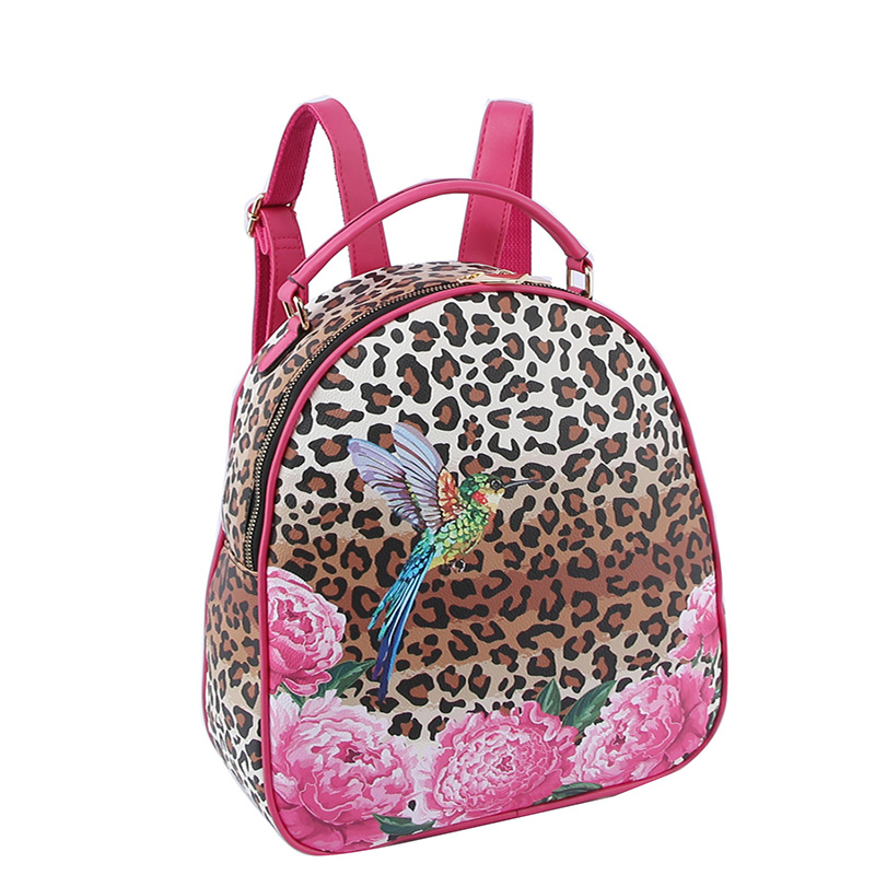 Leopard Hummingbird Flower 2-in-1 Backpack > Plain Handbags > Mezon ...