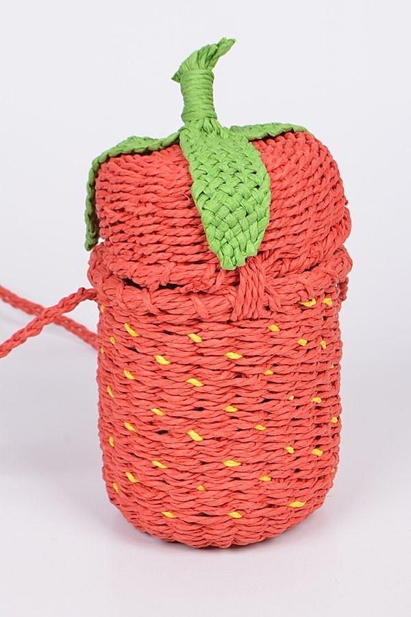 red straw clutch