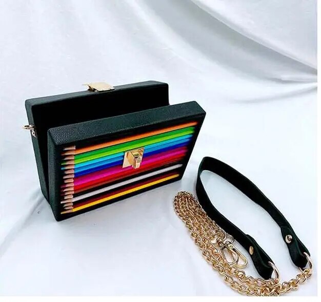 Colored Pencil Box Novelty Crossbody Bag > Designer Handbags > Mezon  Handbags