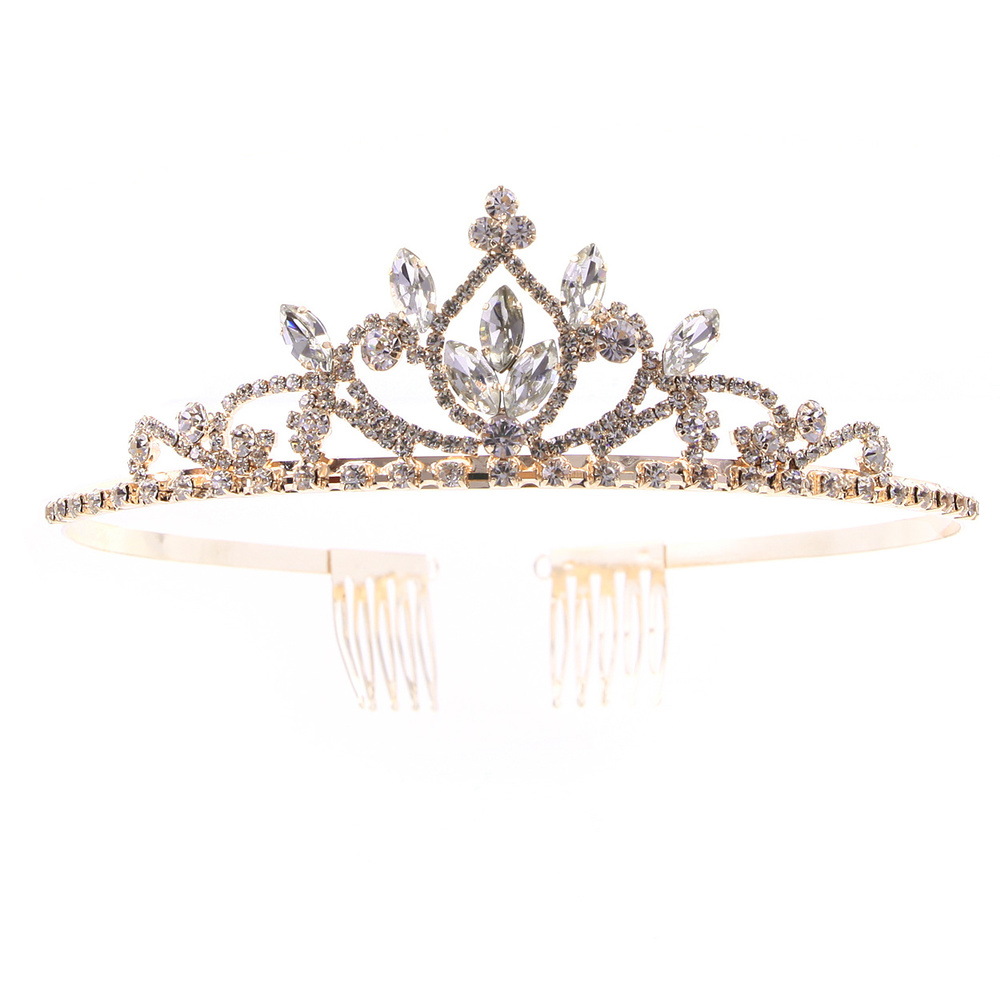 TEAR DROPS CRYSTAL RHINESTONE TIARA SLT1239 > Accessories > Mezon Handbags