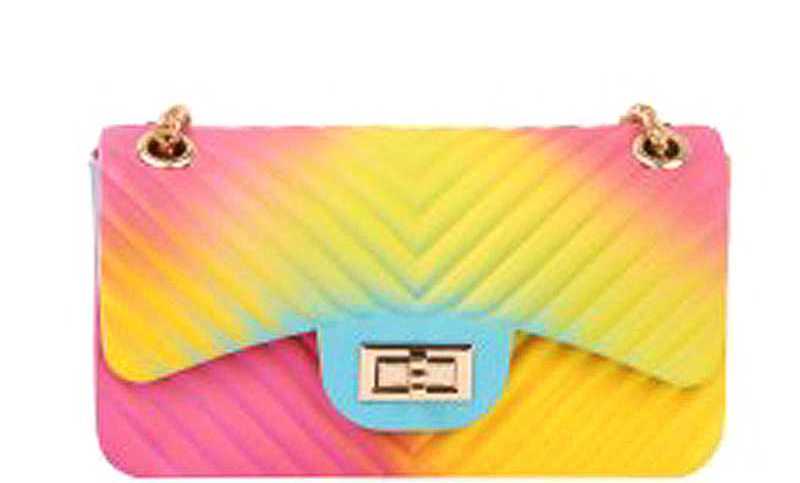 Cute mini Jelly Bags Gold Chain Rainbow Trending Purses Women Handbags |  eBay