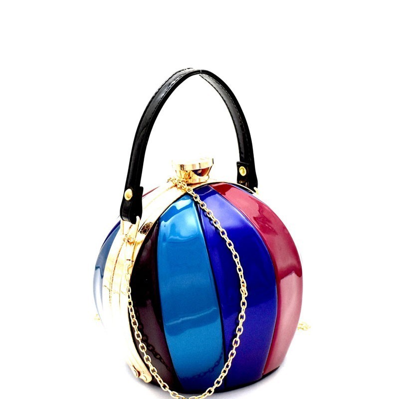 Multi-colored Patent Patchwork Ball-Shaped MH-BA003 &gt; Boutique Handbags &gt; Mezon Handbags