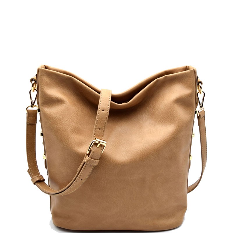 Convertible shoulder bag/backpack by Miztique. Tan.