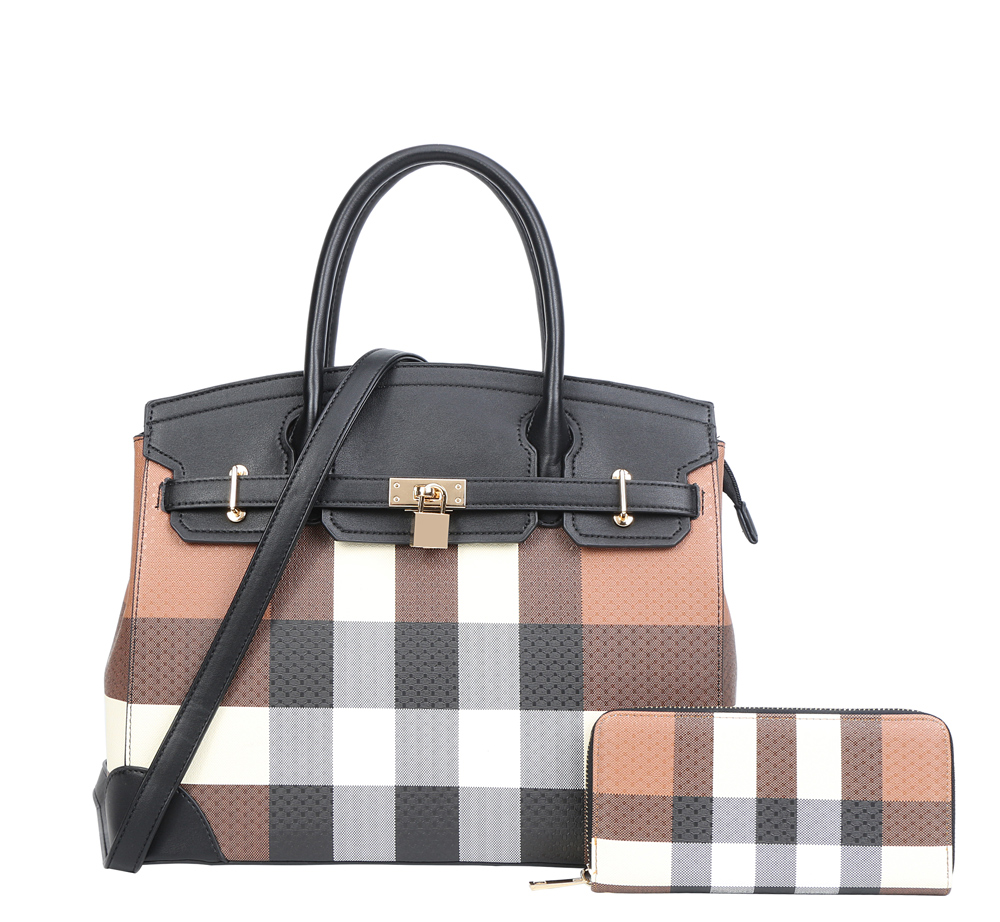 2 iN 1 Stylish Monogram Multi Compartment Satchel HF-CS753