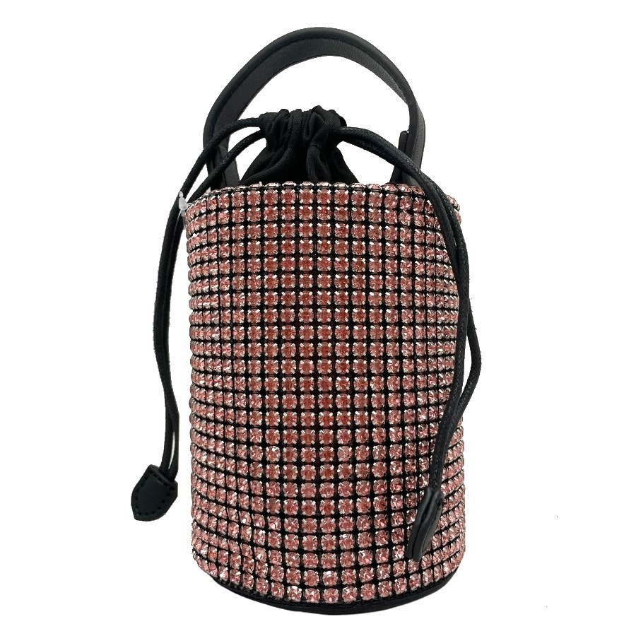 Contento Sabueso Último Sparkly Crystals Cylinder Satchel Bag CA-6620 > Rhinestone Bags > Mezon  Handbags