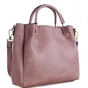 Brown Leather Handbag with modern design with strap for girls and women